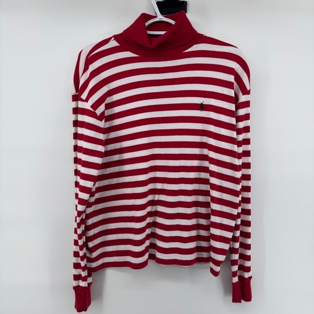 VTG Ralph Lauren Sport Sweater Womens Medium Wheres Waldo Mock Neck Made in USA